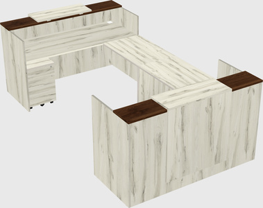 Bureau d'accueil en forme de u