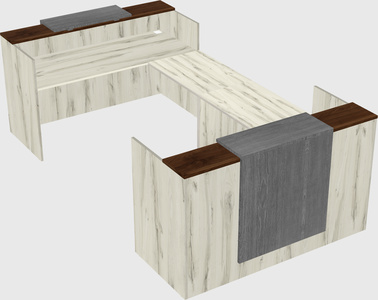 Bureau d'accueil en forme de u