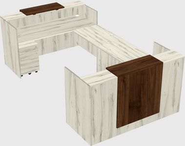 Bureau d'accueil en forme de u
