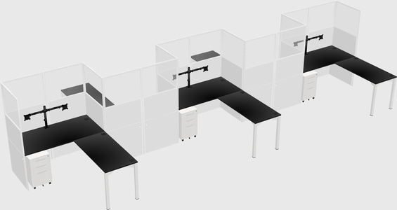 L-shape cubicles