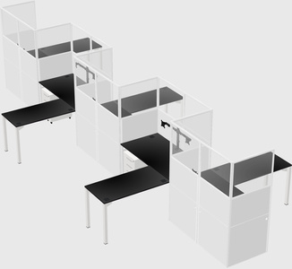 L-shape cubicles