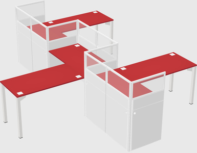 L-shape cubicles