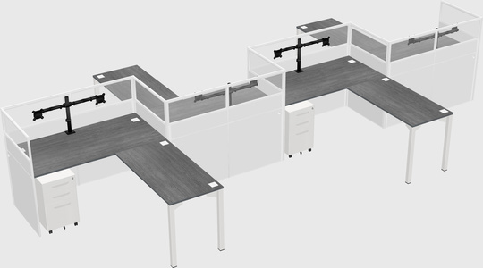 L-shape cubicles