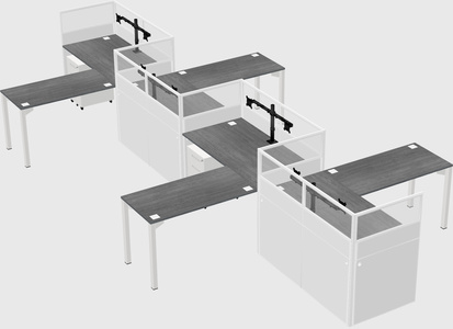 L-shape cubicles