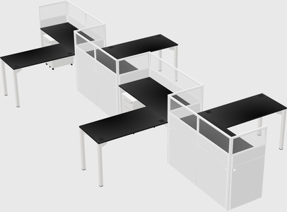 L-shape cubicles