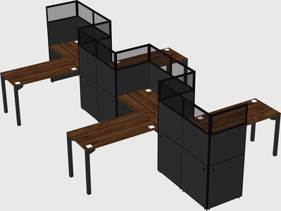 L-shape cubicles