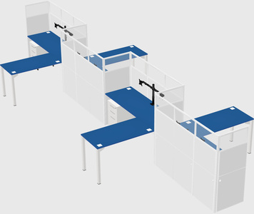 L-shape cubicles