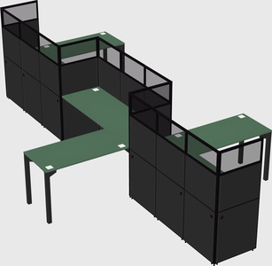 L-shape cubicles