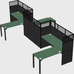 L-shape cubicles