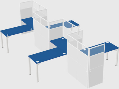 L-shape cubicles