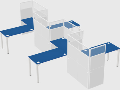 L-shape cubicles
