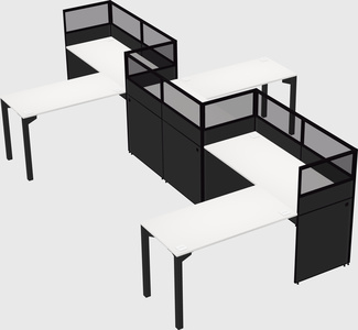 L-shape cubicles