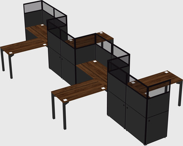 L-shape cubicles