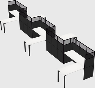 L-shape cubicles