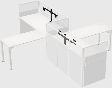 L-shape cubicles