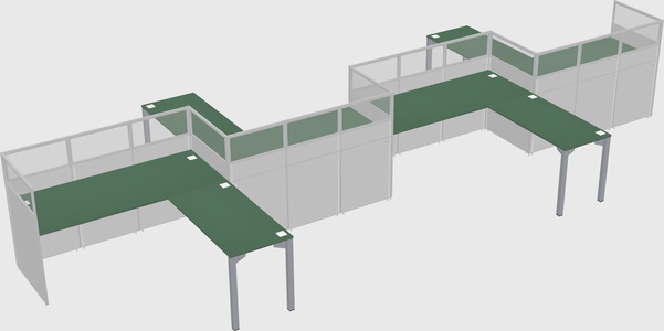 L-shape cubicles