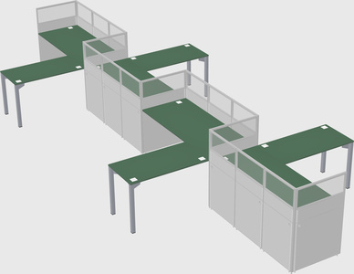 L-shape cubicles