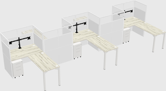 L-shape cubicles