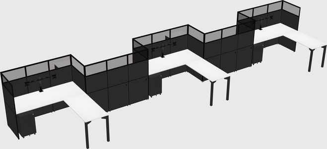L-shape cubicles