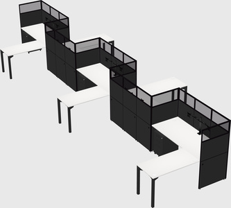 L-shape cubicles