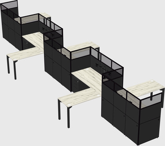 L-shape cubicles