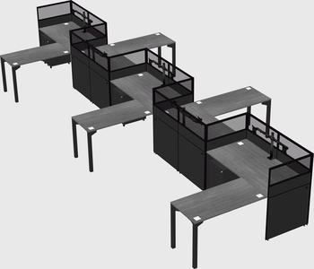 L-shape cubicles