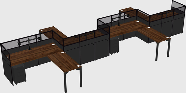 L-shape cubicles
