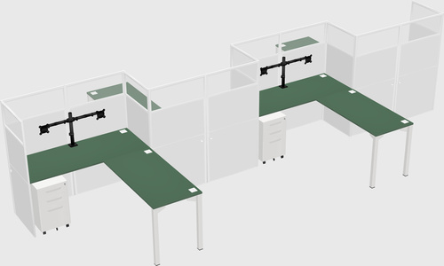 L-shape cubicles