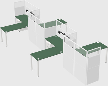 L-shape cubicles