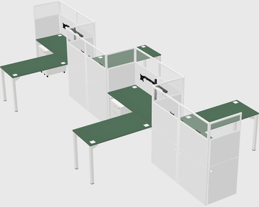 L-shape cubicles