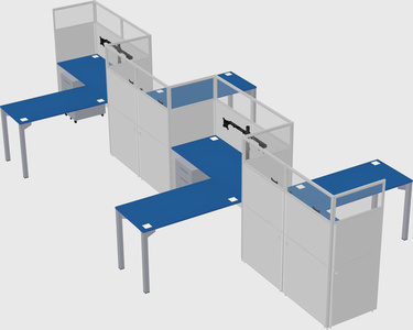 L-shape cubicles