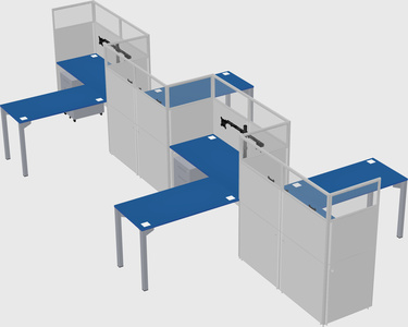 L-shape cubicles