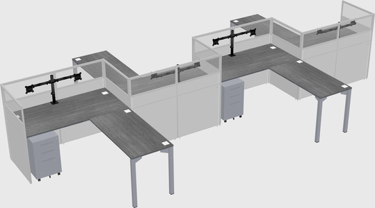 L-shape cubicles