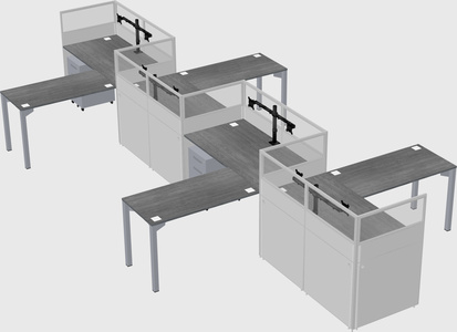 L-shape cubicles