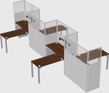 L-shape cubicles