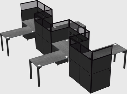 L-shape cubicles