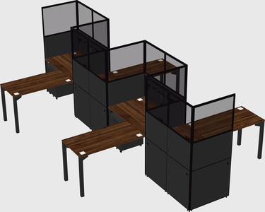 L-shape cubicles