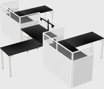 L-shape cubicles