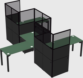 L-shape cubicles