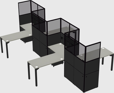 L-shape cubicles