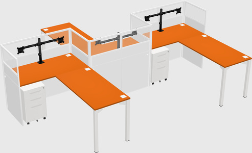 L-shape cubicles
