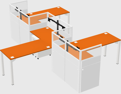 L-shape cubicles