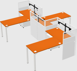 L-shape cubicles