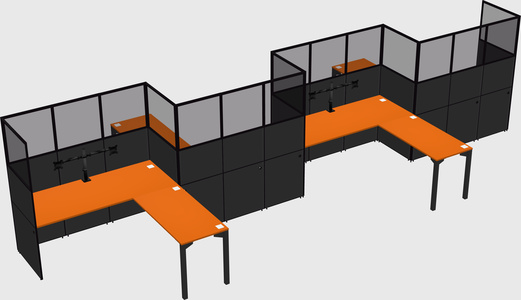 L-shape cubicles
