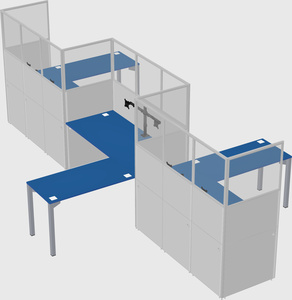 L-shape cubicles