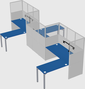 L-shape cubicles
