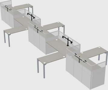 L-shape cubicles