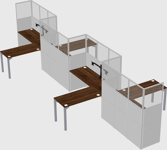 L-shape cubicles