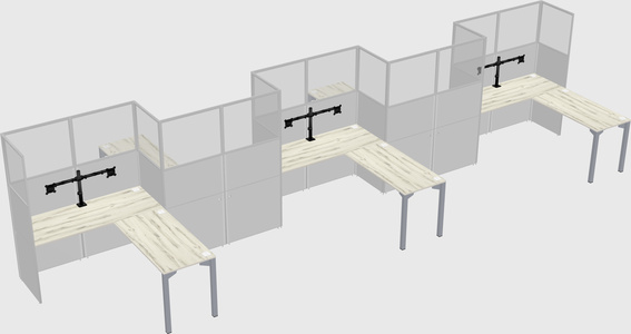 L-shape cubicles