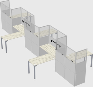 L-shape cubicles
